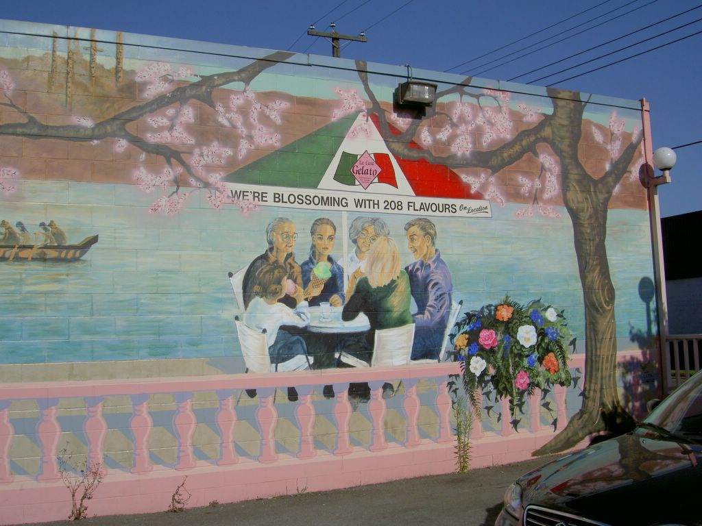Outside the gelateria