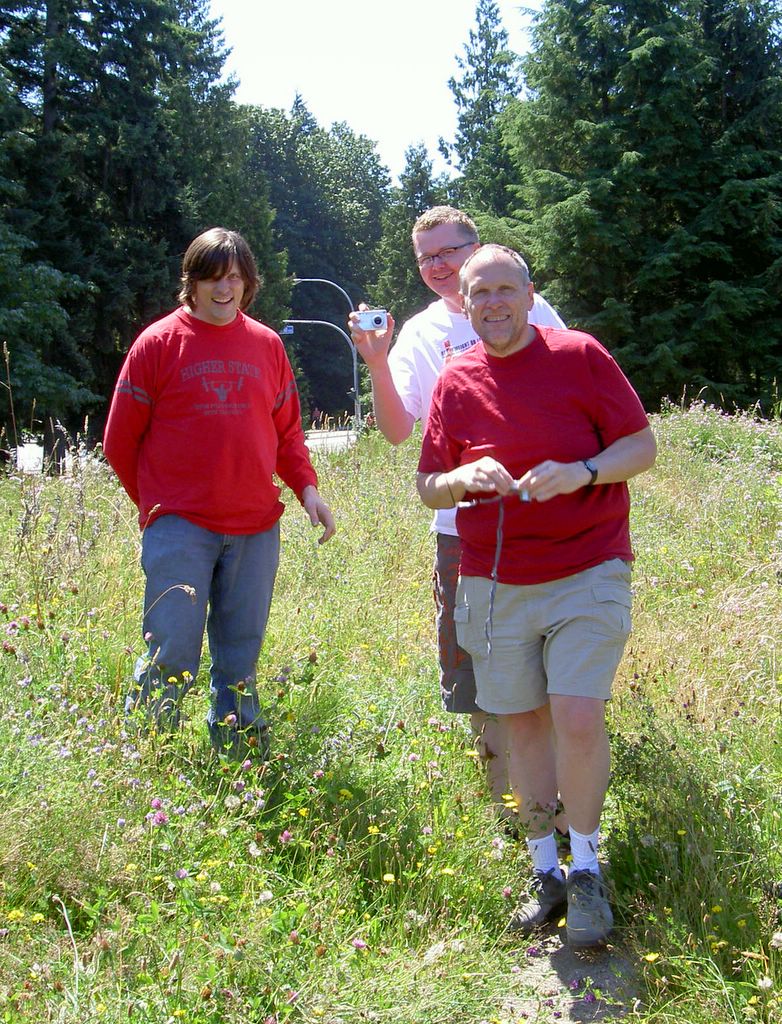 On the U.B.C. campus, John, Lars and Ned