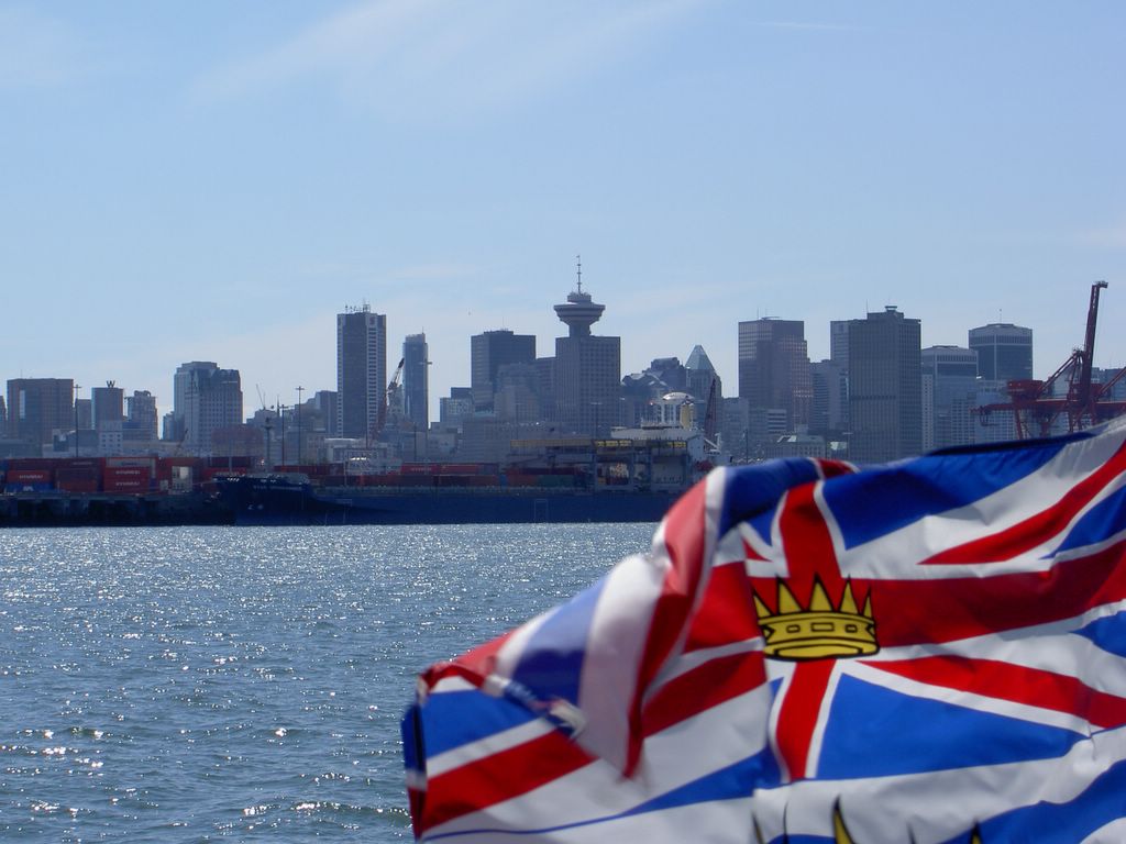 Skyline with ship's flag